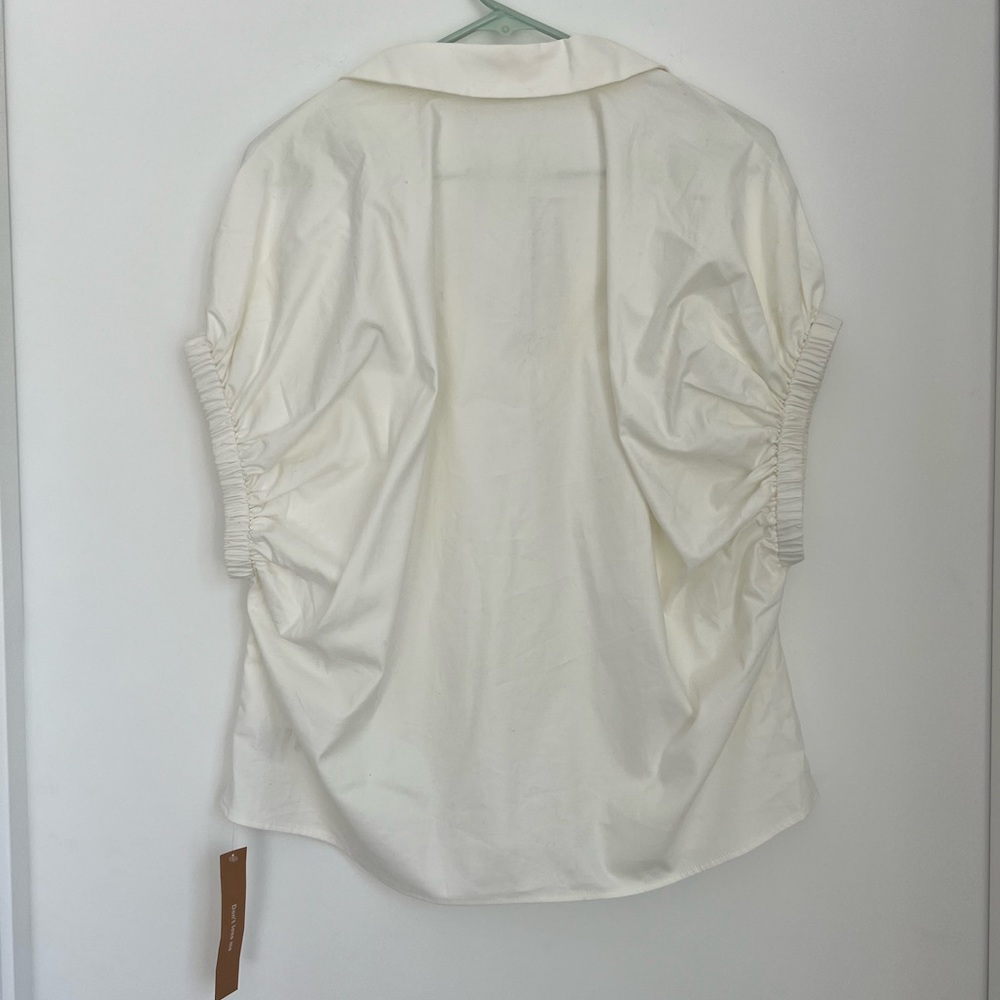 Reformation NWT XS Otis White Blouse V Neck - Picture 6 of 11